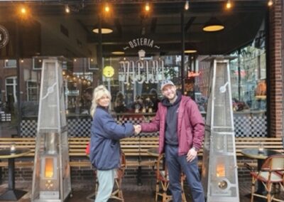 Professionele gebruiker van de Timberstoves terrasverwarmer